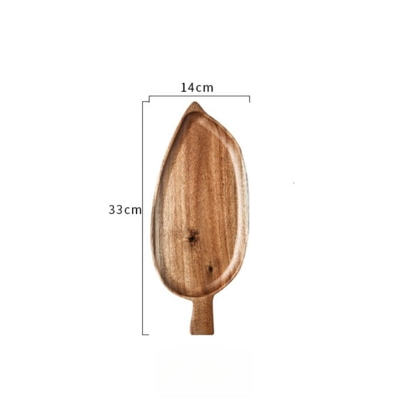 Japanese Style Wooden Serving Tray Leaf Shape Sushi Plate Tea Dessert Snack