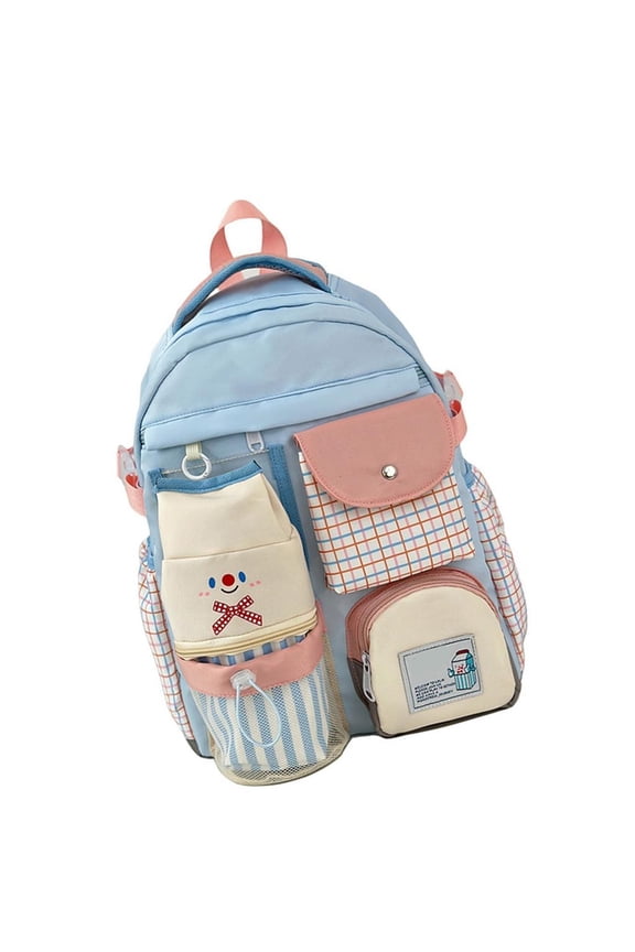 Japanese Styles Backpack School Bag Contrast Color Backpack Casual Rucksack