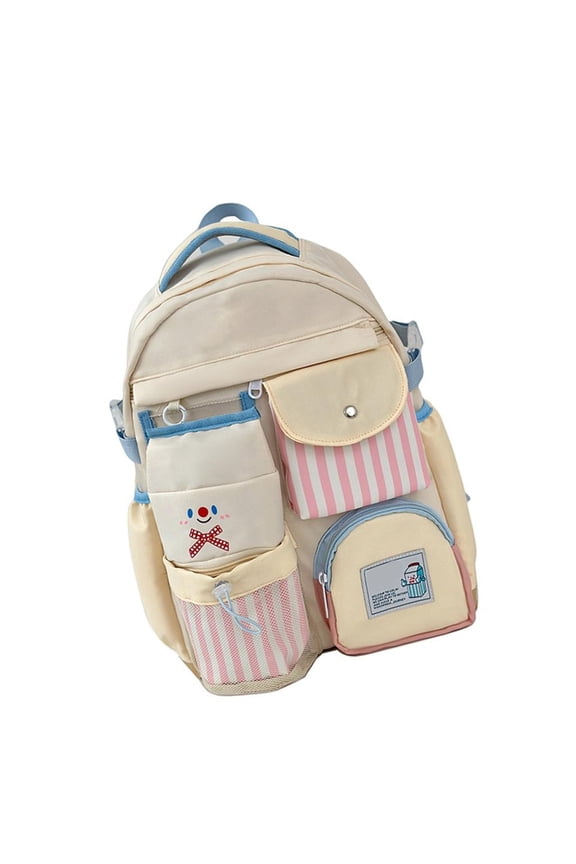 Japanese Styles Backpack School Bag Contrast Color Backpack Casual Rucksack
