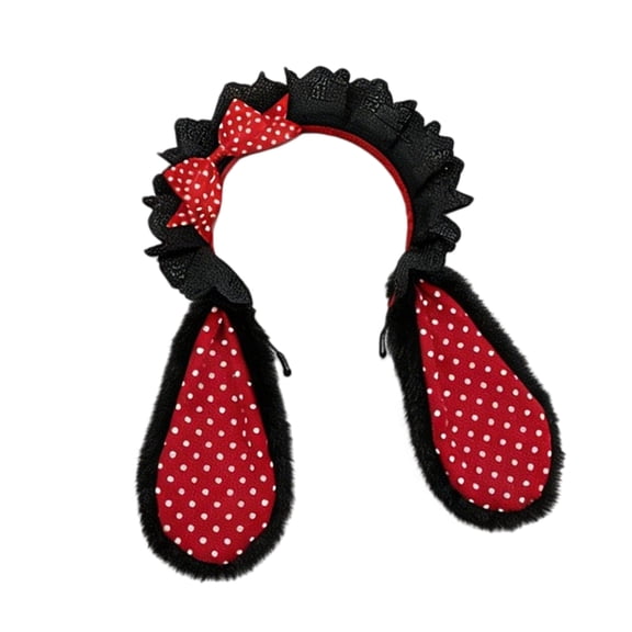 Japanese Styles Hairband Furry Plush Rabbits Ear Ruffle Trim Headband For Maid Cosplay Event And Daily Fashion Dressingup Photography Accessories