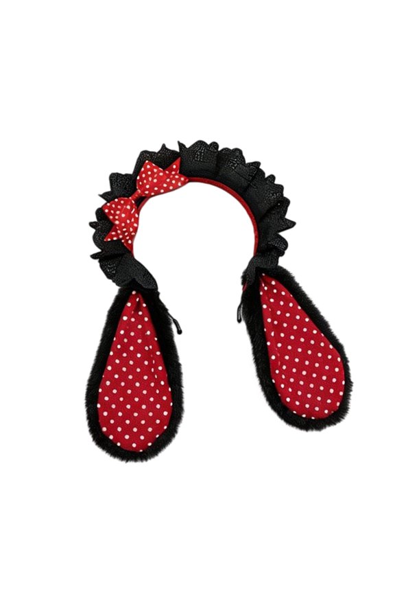 Japanese Styles Hairband Furry Plush Rabbits Ear Ruffle Trim Headband For Maid Cosplay Event And Daily Fashion Dressingup Photography Accessories