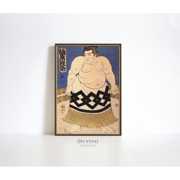 Japanese Sumo Wrestler Print Vintage Utagawa Kuniyoshi Sumo Man Art Edo Traditional Art Japan Sport Wall Decor Giclée Print