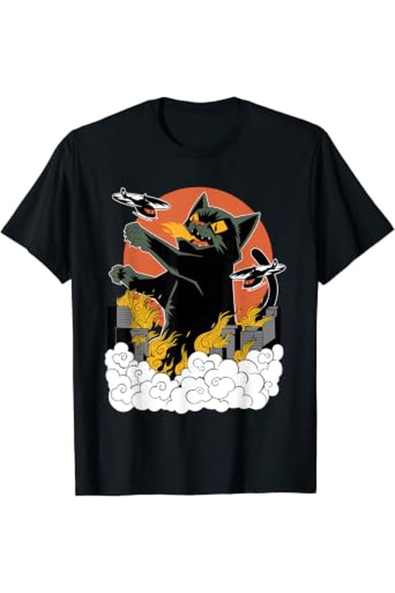 Japanese Sunset Catzilla T-Shirt