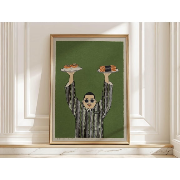 Japanese Sushi Chef Kitchen Wall Art Home Decor