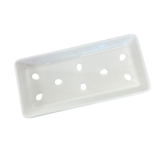 Japanese Sushi Restaurant Melamineware Neta Zara Sushi Sashimi Chef Serving Plate With Drip Holes Sushi Case Refrigeration Raw Food Preparation And Storage Restaurant Pack of 4 (White, 8"L x 4"W)
