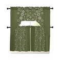 thumbnail image 1 of Japanese Swag Curtains for Living Room/Bedroom Windows, Green Rustic Retro Pastoral Floral Leaves Kitchen Curtains and Valances Set 36 Inch Length, Light Filtering Swags Valance Curtain Panels, 1 of 5