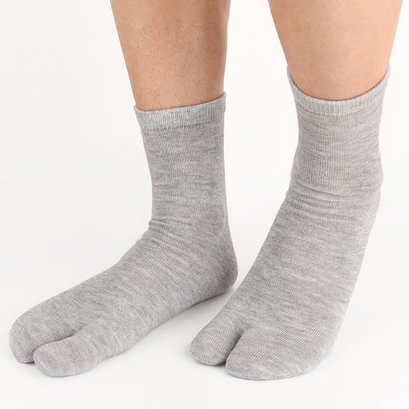 Japanese Tabi Sock Slippers Unisex Split Toe Blend Mid Calf For Home Wear Comfortable Non Indoor Outdoor All Season, Grey