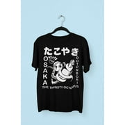 Japanese Takoyaki Osaka Graphic Shirt, Custom Design Kanji and Hiragana, Street Food Shirt for Women, Japanese Street Food Tshirts