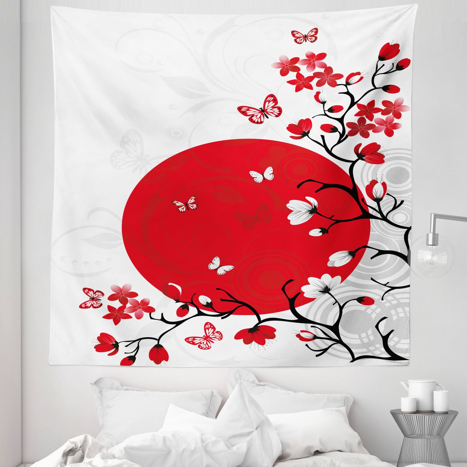 Cultural Textiles Wall Tapestry Reference: Japanese Tapestry Japanese Culture Inspired Art Cherry Blossom Sakura