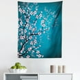 thumbnail image 1 of Japanese Tapestry, Spring Season Culture Sakura Bloom Design Marine Toned Ombre Background, Fabric Wall Hanging Decor for Bedroom Living Room Dorm, 5 Sizes, Petrol Blue Pale Pink, by Ambesonne, 1 of 1