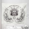 thumbnail image 1 of Japanese Tapestry, Traditional Japanese Samurai Koi Fish Martial Arts Lifestyle Tokyo Typography, Fabric Wall Hanging Decor for Bedroom Living Room Dorm, 5 Sizes, Coconut Grey, by Ambesonne, 1 of 1