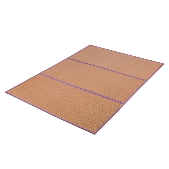Japanese Tatami Mat 80 x 55 Inch Foldable Handwoven Natural Rattan Non Slip Easy Clean Breathable Floor Mat for Meditation Yoga Relaxation Summer Sleeping Mat