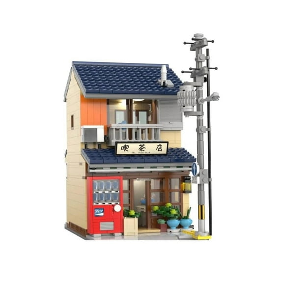 General Jims Toys & Bricks Japanese Tea Shop, Modular Building Blocks Set with Light Kit