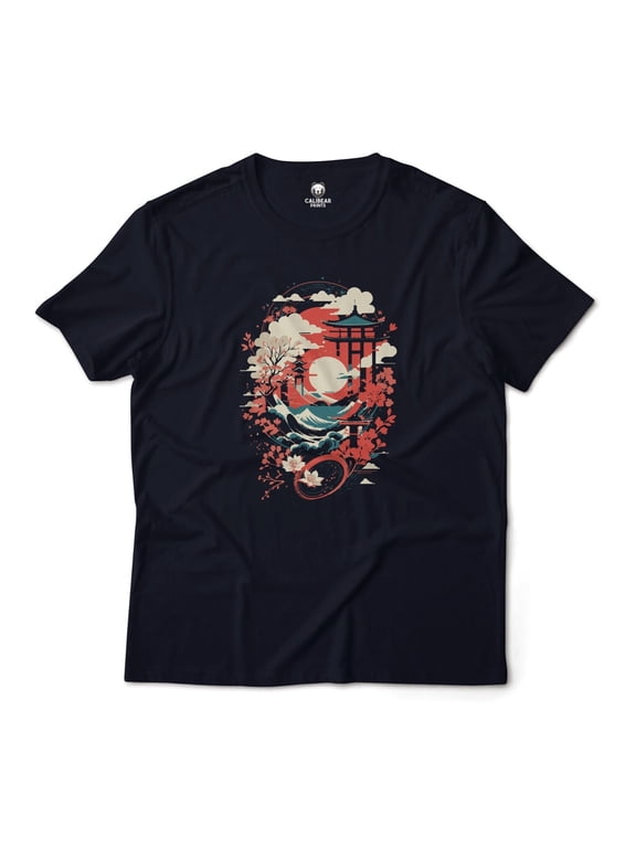 Japanese Temple Garden Aesthetic Graphic T-Shirt Unisex
