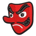 thumbnail image 1 of Japanese Tengu Goblin Demon Mask Applique Multi-Color Embroidered Hook & Loop Patch - 3 Inch Medium, 1 of 5
