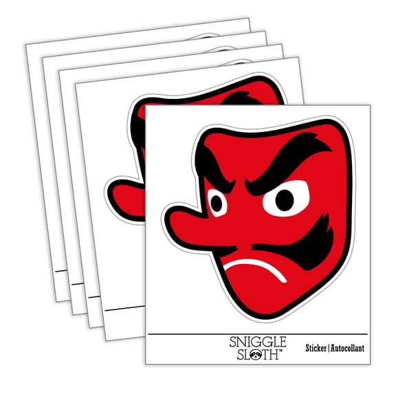 Japanese Tengu Goblin Demon Mask Car Window Bumper Water Bottle Phone Tablet Laptop Waterproof Vinyl Decal Sticker Set 5-Pack - Gloss Finish - 2.0"