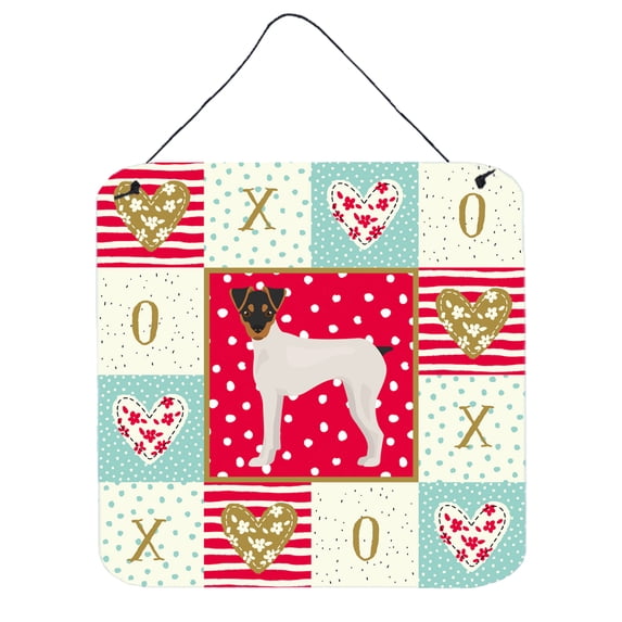 Japanese Terrier Love Wall or Door Hanging Prints Red