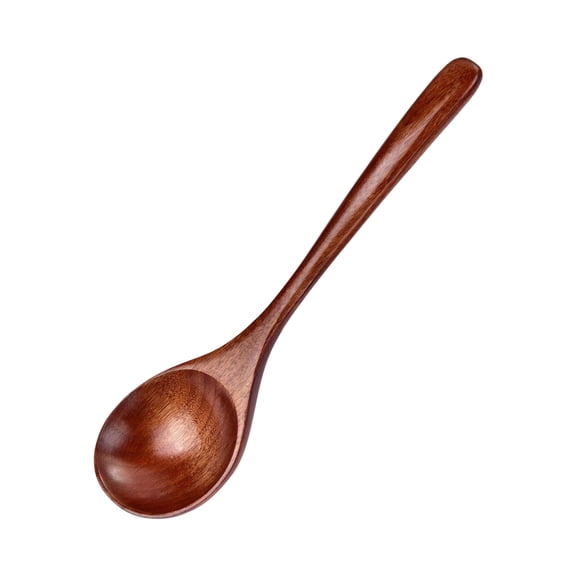 Japanese Themed Wooden Soup Ladle Round Bowl Extended Handle Tableware For Restaurants Home Kitchens Camping