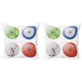 thumbnail image 1 of Ambesonne Japanese Throw Pillow Cover 2 Pack, Flowers over Umbrellas, 16", Multicolor, 1 of 2