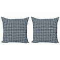 thumbnail image 1 of Ambesonne Floral Throw Pillow Cover 2 Pack, Japanese Ornate Abstract, 18", Charcoal Grey Dark Blue, 1 of 2