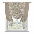 thumbnail image 1 of Japanese Tie Up Curtains for Windows, Adjustable Balloon Window Shades, Grey Simple Traditional Flowers Leaves Pattern Kitchen Window Treatments Farmhouse Short Curtains with Rod Pocket 42"x45", 1 of 8