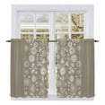 thumbnail image 1 of Japanese Tier Curtains 54 Inch Length, Grey Simple Traditional Flowers Leaves Pattern Cafe Short Curtains for Bathroom Over Sink, Small Kitchen Curtain Light Filtering Drapes 2 Panels 27.5"Wx54"L, 1 of 8