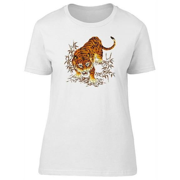 Japanese Tiger Art T-Shirt Women -Image by Shutterstock, Female x-Large