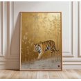 Japanese Tiger Wall Art Print, Gold Leaf Animal Illustration, Oriental ...
