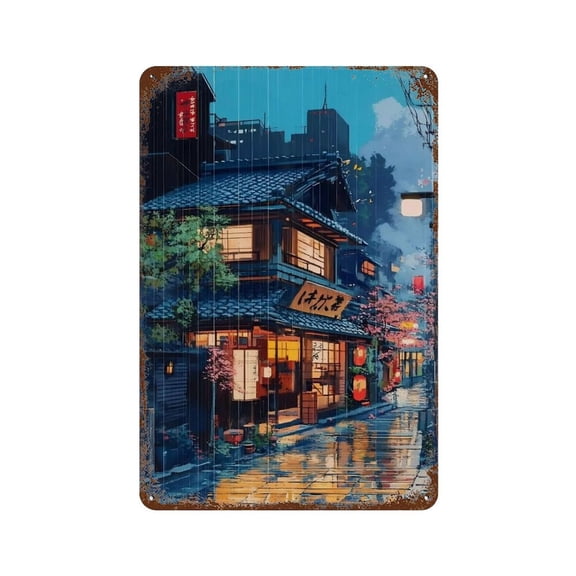 Japanese Tokyo Tea House (4) Vintage Iron Art Metal Tin Sign Poster Modern Home Decor Retro Posters Coffee Club Bar Shop Decorations Style 30x20cm