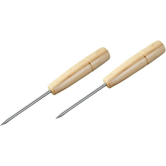Japanese Tools Ice Picks for Breaking Ice, 2PCS Stainless Steel Ice Picks Tool with Safety Wooden Handle for Kitchen or Bar, 7.6 Inch Ice Picks for Breaking Ice in Kitchen Multipurpose Tool