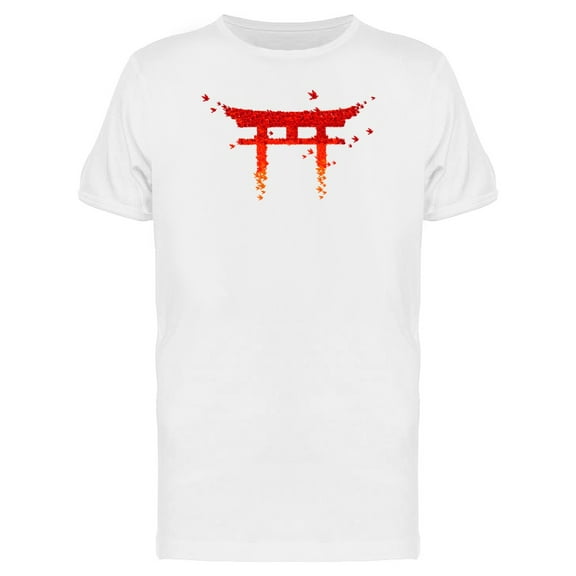 Japanese Tori Red Birds T-Shirt Men -Image by Shutterstock, Male Small