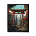 thumbnail image 1 of Japanese Torii Gate To Shinto Shrine Black Framed Canvas Wall Art Print 24X32", 1 of 4
