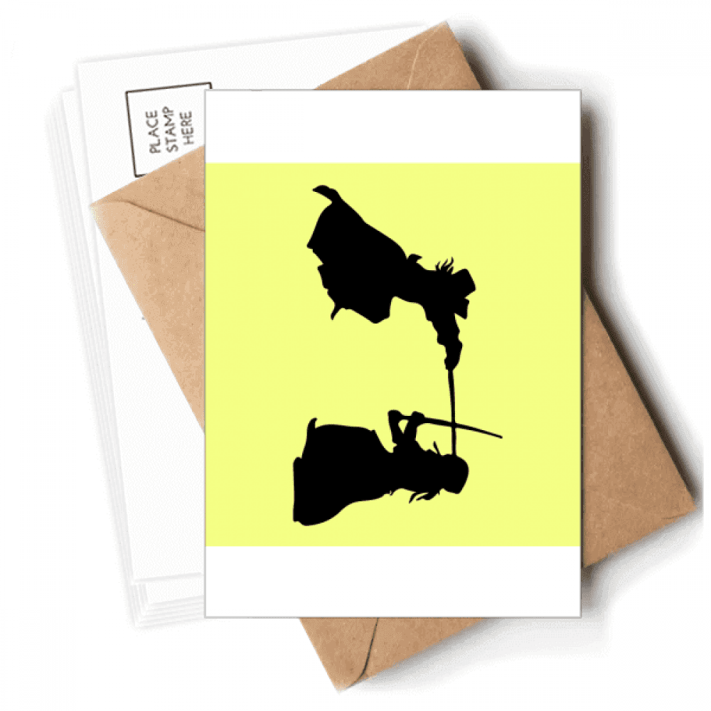 Japanese Traditional Kendo Outline Postcards Envelopes Blank Note Cards Mailing