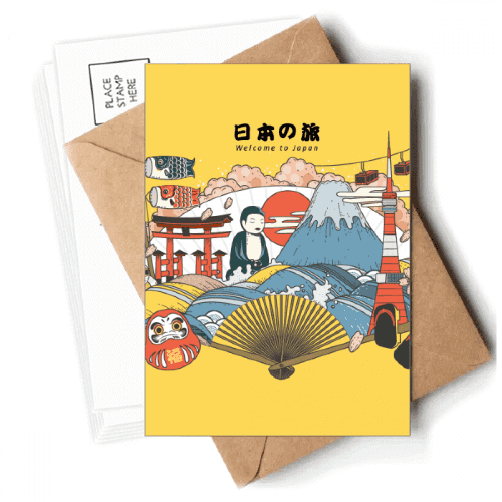 Japanese Travelling Recommendation Postcards Envelopes Blank Note Cards Mailing