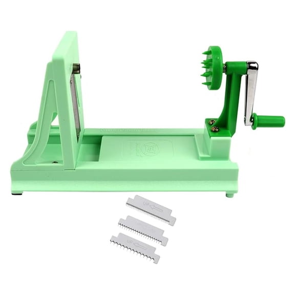 Japanese Turning Vegetable Spiralizer, Veggie Spiralizer For Zucchini, Squash, Butternut Squash with 1 Straight-Edged Blade and 3 Serrated Blades Multiple