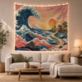 thumbnail image 1 of Japanese Ukiyo Dominated with Curling Ocean Wave Side, Mystical Fantasy for Space Lovers, Galaxy Room Decor, Mother'S Day Gift, Tapestry Wall Hanging for Bedroom and Dorm, 1 of 7