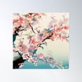 thumbnail image 1 of Japanese Ukiyo-E Art Cherry Blossoms 2 Poster Wall Art, Modern Wall Decor For Living Room Bedroom, 30x30 UNFRAMED, 1 of 3