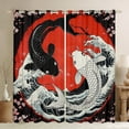thumbnail image 1 of Japanese Ukiyoe Koi Fish 30%-50% Blackout Curtains 42"Wx90"L,Ocean Surfing Curtains & Drapes Gossip Koi Fish Cherry Blossom Window Curtains Exotic Koi Animal Sakura Floral Room Decor 2 Panels, 1 of 6