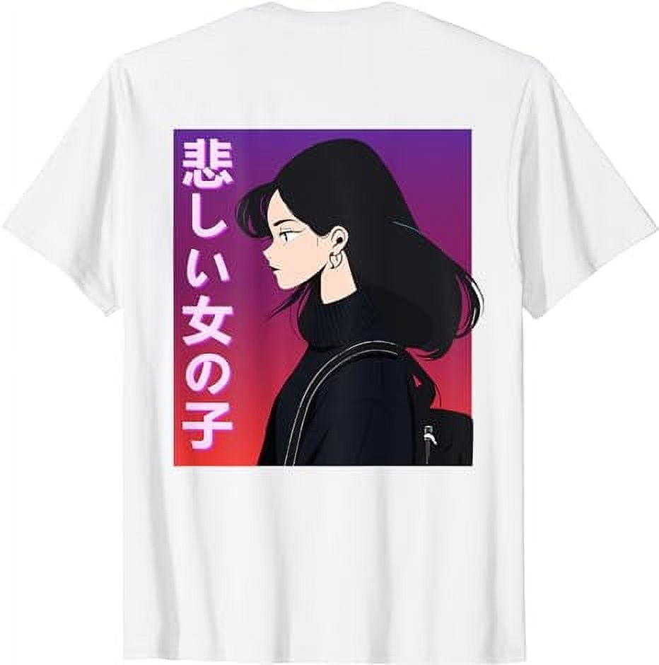 Vaporwave Anime T-Shirt - Japanese Animation Lover Girl Design