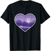 Japanese Vaporwave purple night heart anime scene women T-Shirt