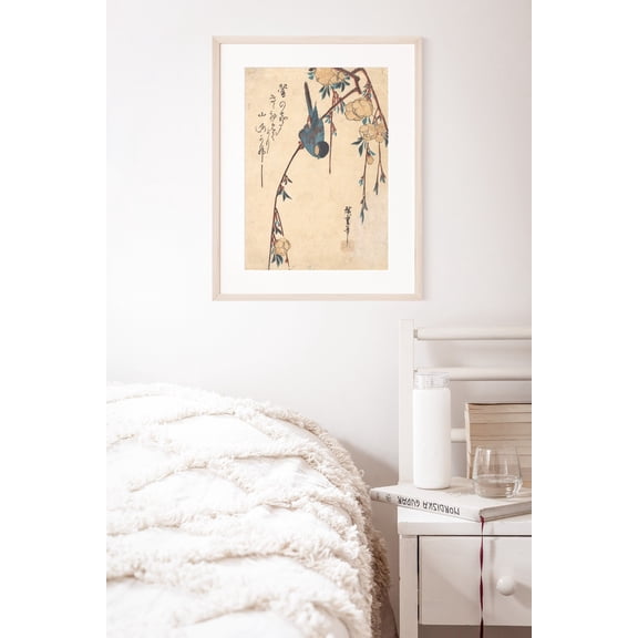 Japanese Wall Art, Utagawa Hiroshige Poster, Edo Period, Weeping Cherry Tree, Japanese Woodblock Art, Japanese Poster, Unframed Poster Size 8x12