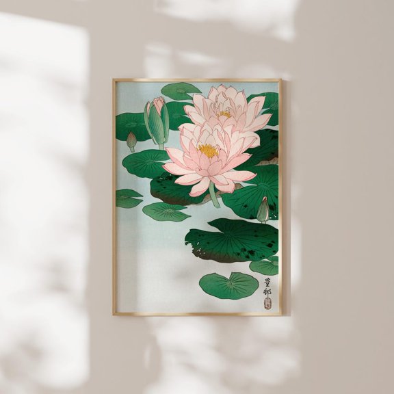 Japanese Water Lily Ohara Koson Japanese Flower Scenic Wall Decor Unframed Paper Print