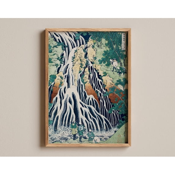 Japanese Waterfall Print, Hokusai Ukiyo-E Art, Traditional Japan Poster, Nature Wall Decor, Vintage Woodblock Print Wall Art, Modern Wall Decor, 16x24 UNFRAMED
