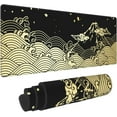 thumbnail image 1 of Japanese Wave Gold Black XXL XL Large Gaming Mouse Pad for Desk, Non-Slip Long Extended Keyboard Pads Mousepad Rubber Table Mat 31.5 X 11.8 Inch, 1 of 6