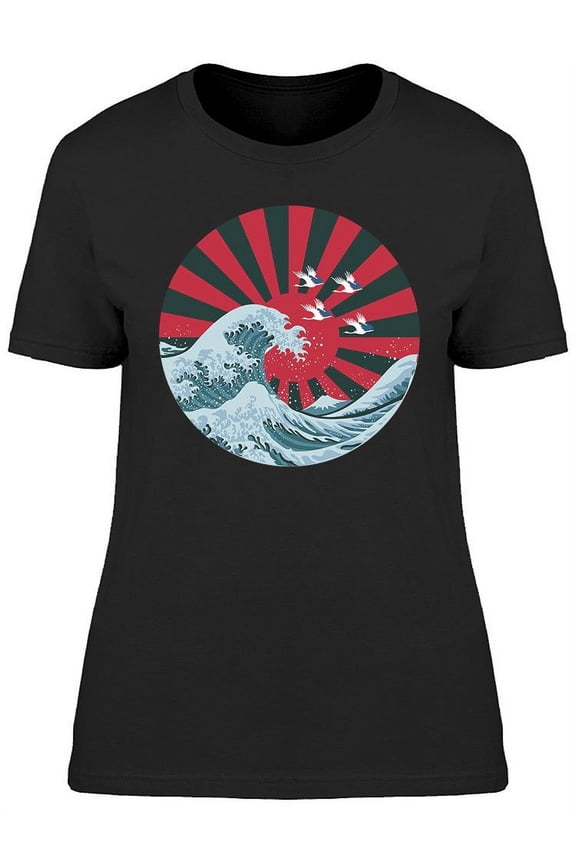 Japanese Wave Graphic T-Shirt Women -Image by Shutterstock, Female Small