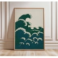 thumbnail image 1 of Japanese Wave Minimalist Ocean Modern Coastal Traditional Zen Home Decor, Unframed Canvas 12x16in, 1 of 4