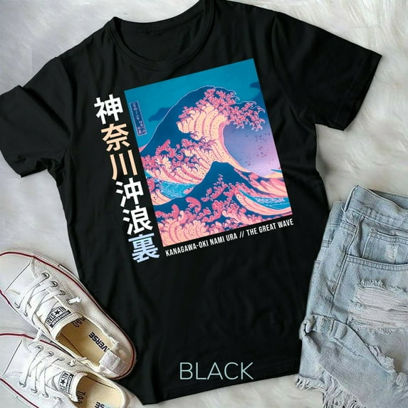 Japanese Wave Vintage Streetwear Aesthetic Trendy Graphic Unisex Form T-shirt