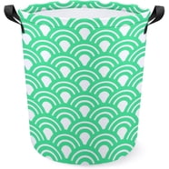 IRIS USA 30L Portable Round Laundry Basket - Flexible White Hamper With Handles & Ventilation Holes For Closet, Dorm, Bedroom