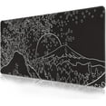 thumbnail image 1 of Japanese Waves sea Mouse Pad Black and White Extended Gaming Mouse Pad 31.5x11.8 in Large Non-Slip Rubber Base Desk Protector with Stitched Edges Full Desk Mousepad XL, 1 of 6