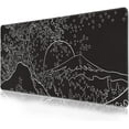 thumbnail image 1 of Japanese Waves sea Mouse Pad Black and White Extended Gaming Mouse Pad 31.5x11.8 in Large Non-Slip Rubber Base Desk Protector with Stitched Edges Full Desk Mousepad XL, 1 of 5